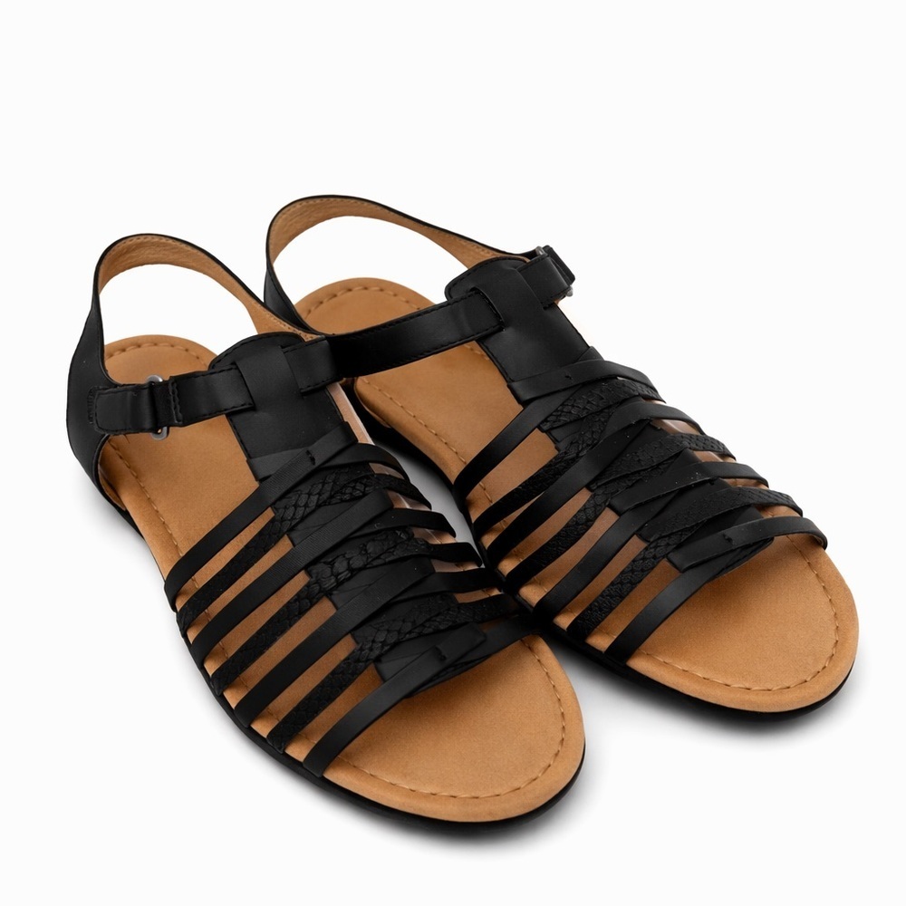 Naturalizer Wade Comfort Sandals Women 9W Strappy Leather Wide Width Shoes
